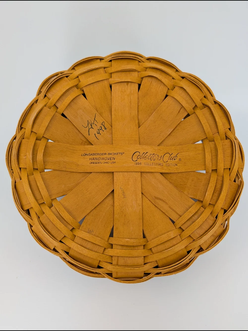 Longaberger Collectors Club 1998 Edition Basket/Liner/Protector Navy/Green